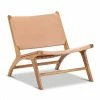 Best Pirce ✨ Australia Sale - L3 Home Casey Nude Tan Flat Genuine Leather Solid Natural Teak Wood Lounge Chair 🥰 -L3 Home Sales 00d14fa530ec43bd87cc27f0a067982b