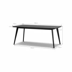 Buy 🔥 Australia Only - L3 Home Bruno 180cm Rectangular Black Oak Dining Table ⌛ -L3 Home Sales 031a064d14754f50a05efc0638b3c642