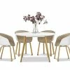 Coupon ⌛ Australia Only - L3 Home Line 5 Piece White Round Dining Set With Replica Greige Hay Scoop Chairs 🛒 -L3 Home Sales 053f7c9f22254e038b3ecb5069e3052f