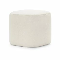 Best Pirce ✨ Australia Sale - L3 Home Podd 40cm Boucle Cream Square Rounded Ottoman Pouf Stool ⭐
