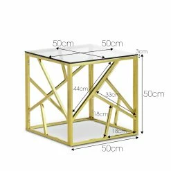 Wholesale 👍 Australia Only - L3 Home Elena Pollished Gold Geometric Glass Cube Side Table ✨ -L3 Home Sales 0697bf9fd8e04d7ea29d3771505877a3