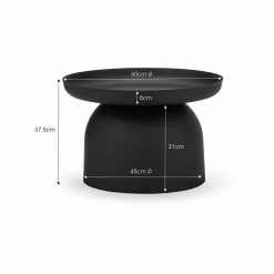 Flash Sale ❤️ Australia Sale - L3 Home Sirkel Round Matte Black Steel Pedestal Coffee Table ✨ -L3 Home Sales 0c05ecf7814a45298a506fb8902f7582