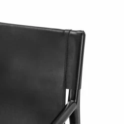 Outlet 🔔 Australia Only - L3 Home Norah Leather Sling Armchair In All Black With Solid Teak Wood 🤩 -L3 Home Sales 0df51b2be9944d279b714f10594bb96e