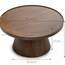 Buy ❤️ L3 Home Adan Walnut Round Coffee Table - To Australia 😉 -L3 Home Sales 1065eee93d2546268dbaddd9d6cb31eb
