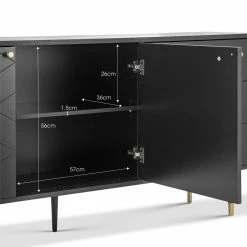 Hot Sale 🎉 L3 Home Hexii 180cm Matte Black Oak Sideboard Buffet - To Australia 👏 -L3 Home Sales 136e460c865f4fcf8e7a47fcde928872