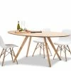 Discount 🎉 L3 Home Carol 5 Piece Natural Oak Dining Set With Replica White Eames Chairs - To Australia 🌟 -L3 Home Sales 13e55ff4cafa454e974d435c710987b2