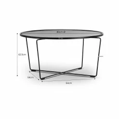 Wholesale 🛒 L3 Home Javi Round 80cm Black Tray Coffee Table With Steel Legs - To Australia 🌟 -L3 Home Sales 144d342951044d4781c1b1c9022ee6aa