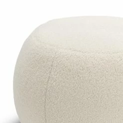 Hot Sale 👏 L3 Home Venus Round 50cm Bouclé Cream Pouf Ottoman - To Australia 🎁 -L3 Home Sales 1480add96cba40408a89ce6f93a2122a