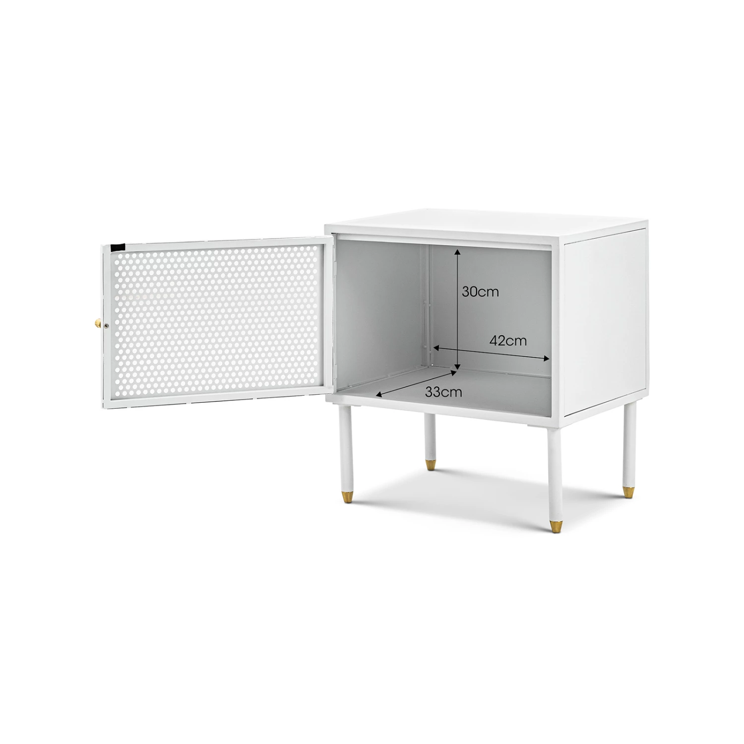 Promo π Australia Only - L3 Home Mesh 1 Door White Steel Side Table Storage Cabinet π 11 Promo π Australia Only - L3 Home Mesh 1 Door White Steel Side Table Storage Cabinet π - Image 9