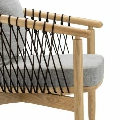 Flash Sale 🥰 L3 Home Tait Solid Ashwood Oak Woven Rope Lounge Armchair Grey - To Australia 🔥 -L3 Home Sales 18a892b7c9e34b3d94402ae15e86d02b