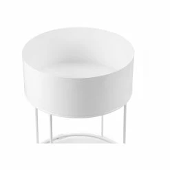 Promo 😉 Australia Only - L3 Home Nyah 40cm Round White & Natural Storage Side Table 😀 -L3 Home Sales 18ab00a45a2344af86bf31f90216baa9