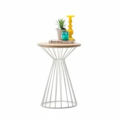 Promo 🔔 Australia Sale - L3 Home Fabiano Light Oak & White Round Side Table 🌟
