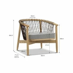 Flash Sale 🥰 L3 Home Tait Solid Ashwood Oak Woven Rope Lounge Armchair Grey - To Australia 🔥 -L3 Home Sales 19f80e45b25d4d91bf2d139db392c0a9