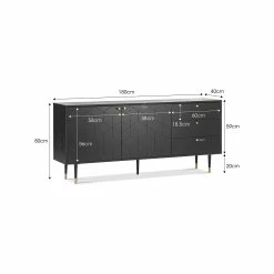 Hot Sale 🎉 L3 Home Hexii 180cm Matte Black Oak Sideboard Buffet - To Australia 👏 -L3 Home Sales 1cc181eb677d41ab80b4eb7c8b8c3240