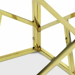 Wholesale 👍 Australia Only - L3 Home Elena Pollished Gold Geometric Glass Cube Side Table ✨ -L3 Home Sales 1d20188d96524219924504247a0cdef8