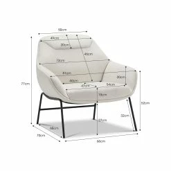 Discount 😉 L3 Home Mii Pearl White Designer Occasional Lounge Fabric Armchair - To Australia 😀 -L3 Home Sales 1dbe97dfb13c4706b58f3c71021e7e25