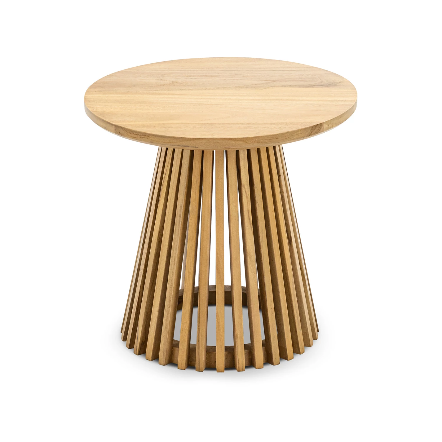 Budget π L3 Home Pedie Round 50cm Natural Solid Teak Wood Slat Side Table - To Australia π 4 Budget π L3 Home Pedie Round 50cm Natural Solid Teak Wood Slat Side Table - To Australia π - Image 2
