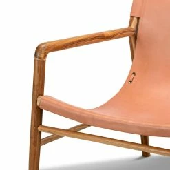 Buy ⌛ Australia Sale - L3 Home Norah Teak & Natural Tan Leather Sling Armchair 🧨 -L3 Home Sales 1e2eb2a660994060bf173a8838d04f45