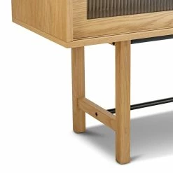 Discount 🥰 Australia Only - L3 Home Arae 3 Door Fluted Glass Designer 210cm Large Sideboard Buffet In Natural Oak 🤩 -L3 Home Sales 1f4bb23c00a74a9faaf4835bbf4ca007