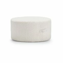 Best Sale ❤️ Australia Only - L3 Home Halle Bouclé Cream Wool Medium 70cm Round Ottoman Pouf 👍