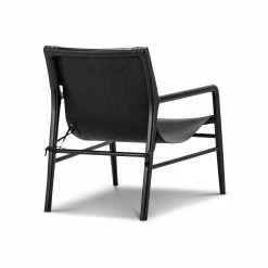 Outlet 🔔 Australia Only - L3 Home Norah Leather Sling Armchair In All Black With Solid Teak Wood 🤩 -L3 Home Sales 2511facb932a4d5ca065afa9498c8cee