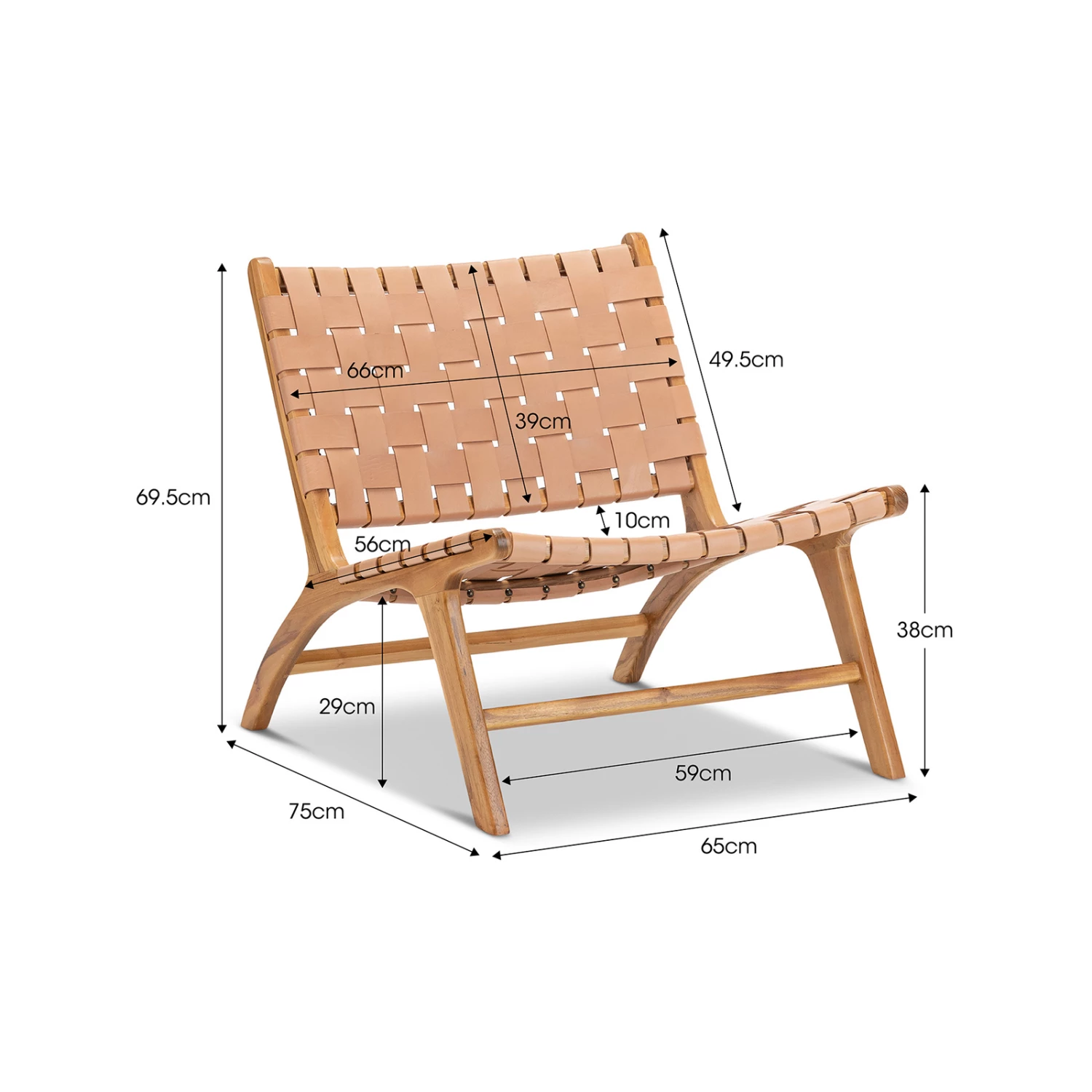 Promo π Australia Only - L3 Home Casey Nude Tan Woven Leather Solid Natural Teak Wood Lounge Chair π€© 12 Promo π Australia Only - L3 Home Casey Nude Tan Woven Leather Solid Natural Teak Wood Lounge Chair π€© - Image 10