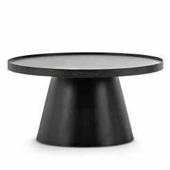 Deals 🥰 Australia Only - L3 Home Adan Black Round Coffee Table Oak 🛒 -L3 Home Sales 28e53a8c25c841f7b6f0f87e47398069