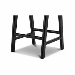 Flash Sale 💯 L3 Home Lazie 66cm All Black Leather Strapping Barstool In Solid Teak Wood - To Australia ✔️ -L3 Home Sales 296566e8a4cb4a72b835d4754fd3f266