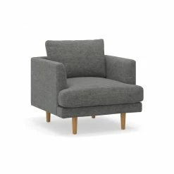 Brand new 😍 Australia Only - L3 Home Jaspa Anthracite Charcoal Feather Filled Fabric Sofa Armchair 🔔