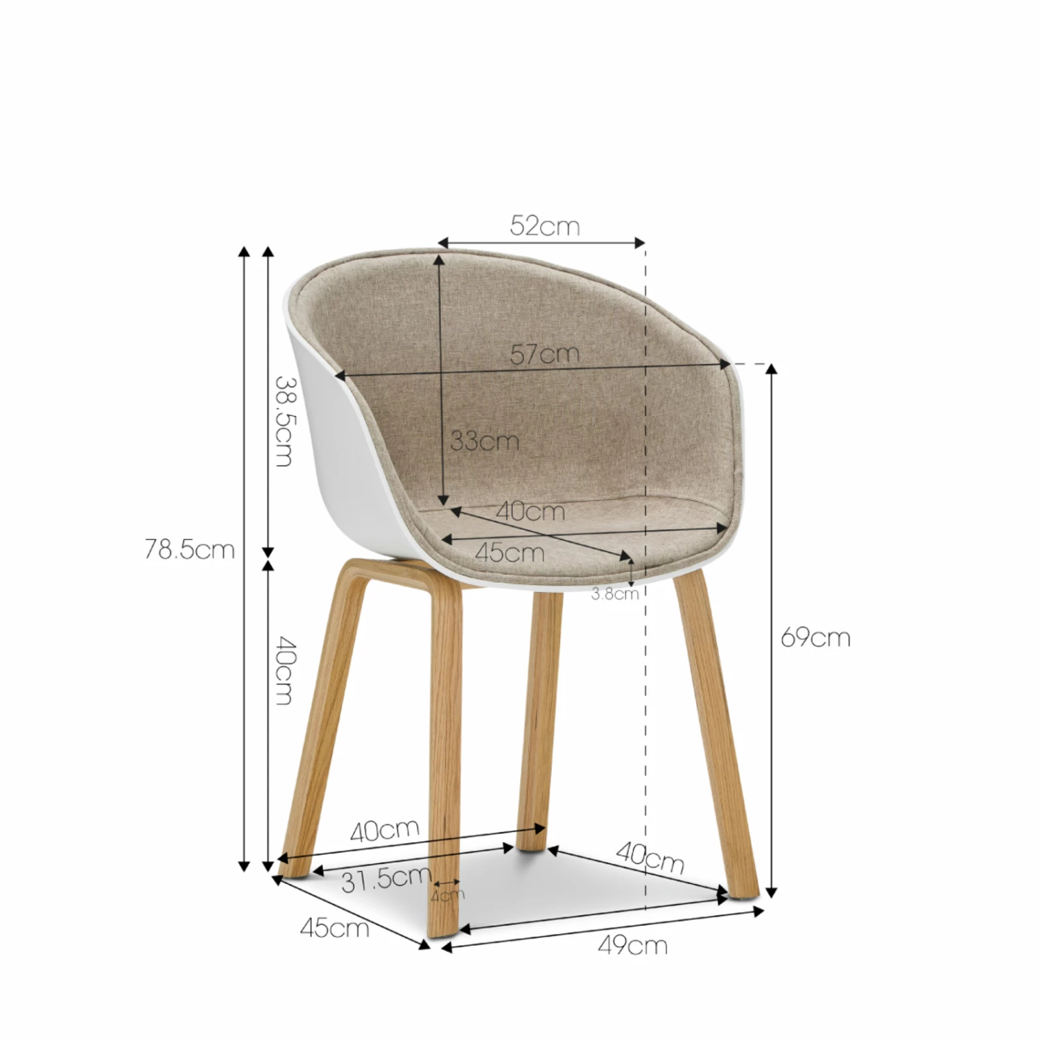 New π Australia Sale - L3 Home Milari 5 Piece Round Natural Oak Dining Set With Replica White Greige Hay Scoop Chairs βοΈ 7 New π Australia Sale - L3 Home Milari 5 Piece Round Natural Oak Dining Set With Replica White Greige Hay Scoop Chairs βοΈ - Image 5
