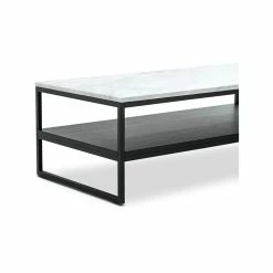 Wholesale ✔️ Australia Sale - L3 Home Ebonie White Marble & Black Rectangular Shelf Coffee Table 🔔 -L3 Home Sales 2b904da7fbc145df8c24349ed9c3a6aa