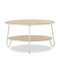 Best deal 🌟 L3 Home Macy White & Natural Oak Round Shelf Coffee Table - To Australia 🎁 -L3 Home Sales 2e2c8382a6a84dfaa58491f958eb15c0