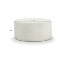 Best Sale ❤️ Australia Only - L3 Home Halle Bouclé Cream Wool Medium 70cm Round Ottoman Pouf 👍 -L3 Home Sales 30db4e36f2654469a1da6a6645fbe15c
