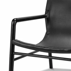 Outlet 🔔 Australia Only - L3 Home Norah Leather Sling Armchair In All Black With Solid Teak Wood 🤩 -L3 Home Sales 34999fa06ce24f4cb77100152bebfc17
