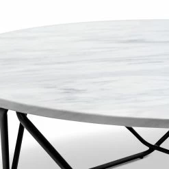 Discount 😍 L3 Home Aria White Marble & Black Round Coffee Table - To Australia 🎁 -L3 Home Sales 34eedb653f6d448599ffdd08f5891663