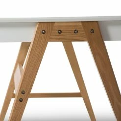 Promo 🥰 Australia Sale - L3 Home Aleksander White & Oak 2 Drawer Writing Desk ⌛ -L3 Home Sales 38206514a659462fb67b7d5cf83083d0