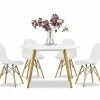 Wholesale 🔔 Australia Sale - L3 Home Line 5 Piece White Round Dining Set With Replica Eames Chairs 😀 -L3 Home Sales 384b39f93813477cab317599fe9cfad1
