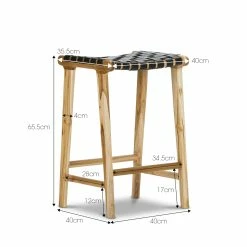 Wholesale 😉 L3 Home Lazie 66cm Black Leather Strapping Teak Wood Bar Stool - To Australia 🧨 -L3 Home Sales 389d3654e30c4ef5adc3a581a0b2056a