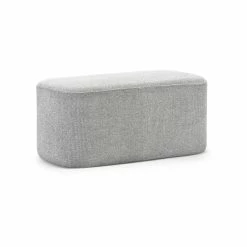 Discount 🛒 L3 Home Podd 80cm Hail Grey Rectangle Rounded Ottoman Bench Stool Light Grey - To Australia 🥰