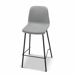 Best Pirce ✨ L3 Home Sadel Set Of 2 65cm Grey Fabric High Back Barstools With Black Steel Legs - To Australia 🔥 -L3 Home Sales 3d326e158eaf47199e3432cafad22225