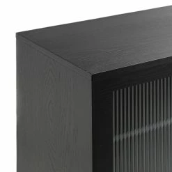 Cheap 👏 Australia Only - L3 Home Arae 3 Door Fluted Glass Designer 210cm Large Sideboard Buffet In Black Oak 👏 -L3 Home Sales 3fa0ceab2f124a51b8e3e1d1b159f4e5