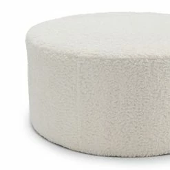 Best Sale ❤️ Australia Only - L3 Home Halle Bouclé Cream Wool Medium 70cm Round Ottoman Pouf 👍 -L3 Home Sales 3fbba77d20a74ac99f220203410b6b3a