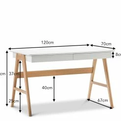 Promo 🥰 Australia Sale - L3 Home Aleksander White & Oak 2 Drawer Writing Desk ⌛ -L3 Home Sales 3fc89e81393741a58e57ee9a5c379d9e