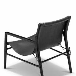 Outlet 🔔 Australia Only - L3 Home Norah Leather Sling Armchair In All Black With Solid Teak Wood 🤩 -L3 Home Sales 40d00314f1f14698b4f3d0556aff8085