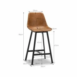 Best deal 👏 Australia Sale - L3 Home Hanns Set Of 2 67cm Whiskey Tan Vegan Leather High Back Barstools 🔔 -L3 Home Sales 41269c13323640ddacdedec4d4f4f4c1