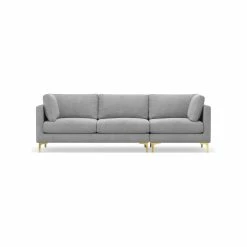Cheap 🌟 Australia Only - L3 Home Alex 3.5 Seater Dove Grey Fabric Sectional Sofa Light Grey 😍