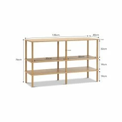 Deals 💯 L3 Home Rakie 120cm Wide Display Shelving Console Unit In Natural Oak Wood - To Australia 👏 -L3 Home Sales 42d24543c4934ea5a724f21f5824b8c2
