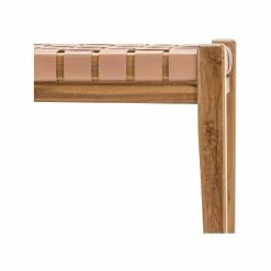 Flash Sale ⭐ Australia Only - L3 Home Casey 150cm Nude Tan Woven Leather Natural Solid Teak Wood Bench 🎁 -L3 Home Sales 43549fda337b40e8b61c11c37026e589