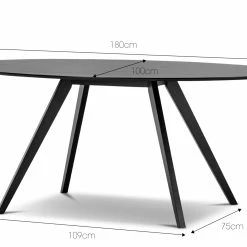Cheap 🥰 Australia Only - L3 Home Carol 180cm Oval Black Oak Dining Table 👍 -L3 Home Sales 4ad3591405a14d9c83926c87390cd3a0