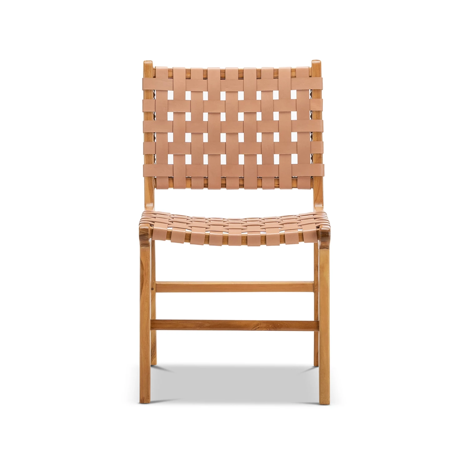 Brand new π L3 Home Casey Set Of 2 Nude Tan Woven Leather Natural Teak Wood Dining Chairs - To Australia π 4 Brand new π L3 Home Casey Set Of 2 Nude Tan Woven Leather Natural Teak Wood Dining Chairs - To Australia π - Image 2